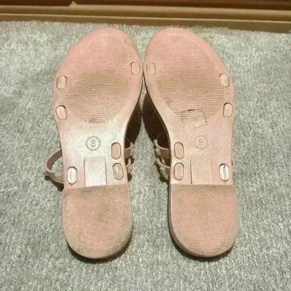 Shade & Shore Blush Liv Jelly Strappy Slide Studded Sandals Size 8 - Picture 2 of 3